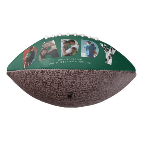 Modern DADDY Photo Forest Green Happy Fathers Day Football