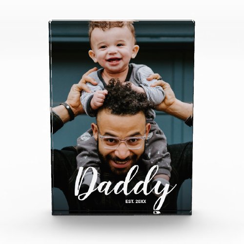 Modern Daddy Script Custom Photo Year Block
