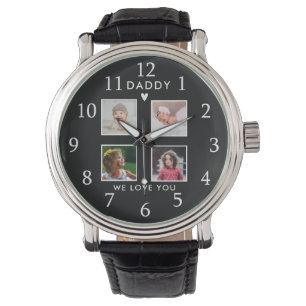 Modern Daddy We Love You 4 Photo Collage Black Watch