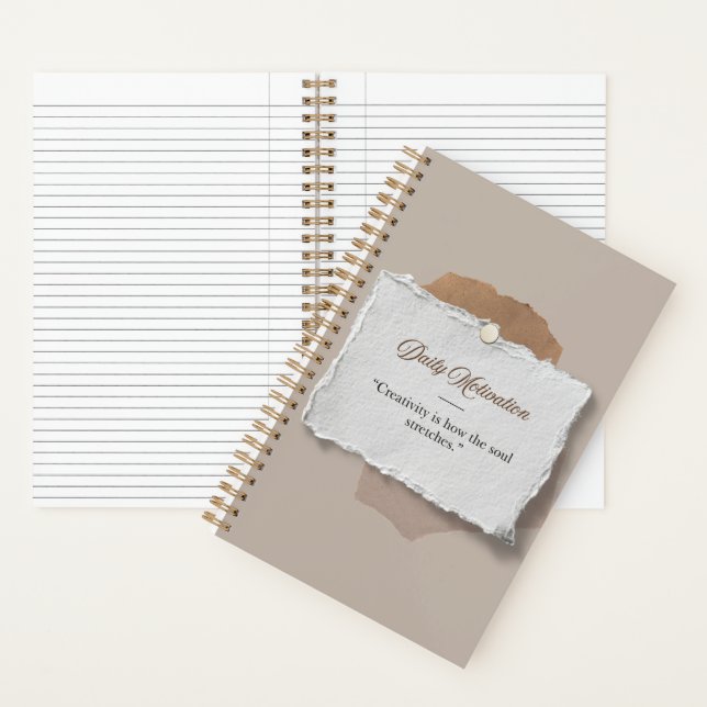 Modern Daily Motivation Soft Mocha Mist  Notebook (Inside)