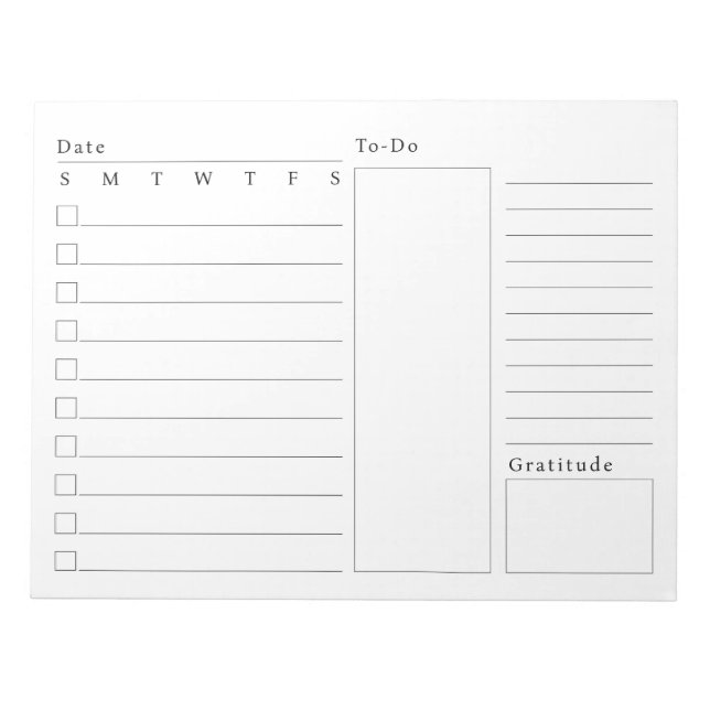 Modern Daily Schedule Planner To Do List and Notes (Front)