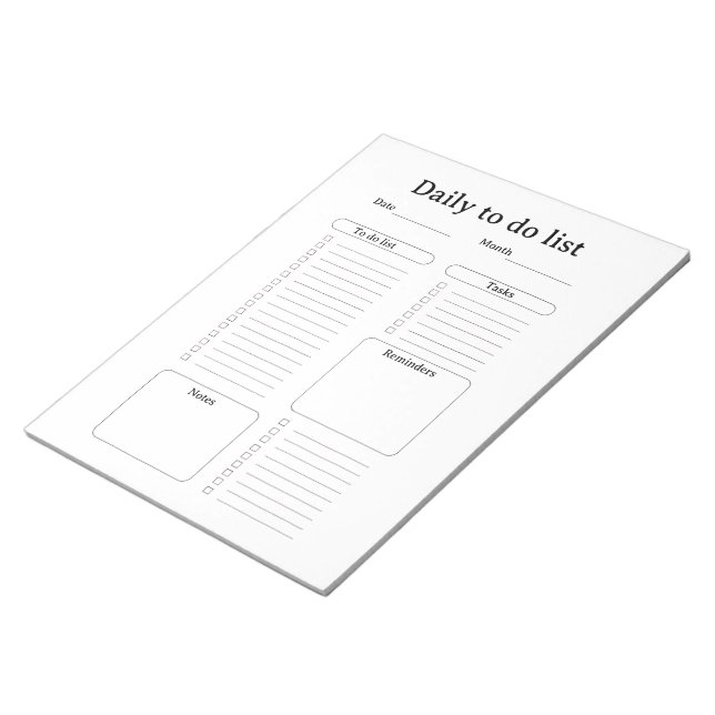 Modern Daily To-Do List Notepad (Angled)