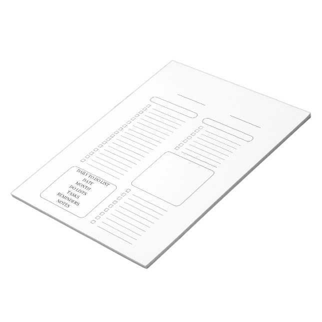 Modern Daily To-Do List Notepad (Angled)