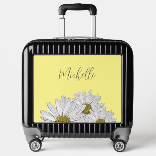 Modern Daises Elegant Floral Cute Yellow Luggage