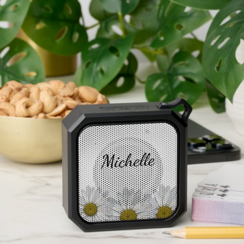 Modern Daisies Floral Rustic Botanical  Bluetooth Speaker