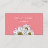Modern Daisies Floral Trendy Pink Business Card (Front)
