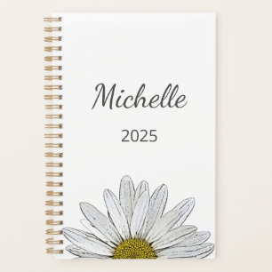Modern Daisy 2025 Elegant Script Floral Botanical Planner