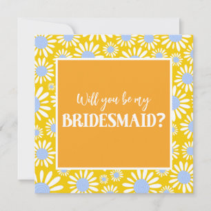 Modern Daisy Bridesmaid Proposal Invitation