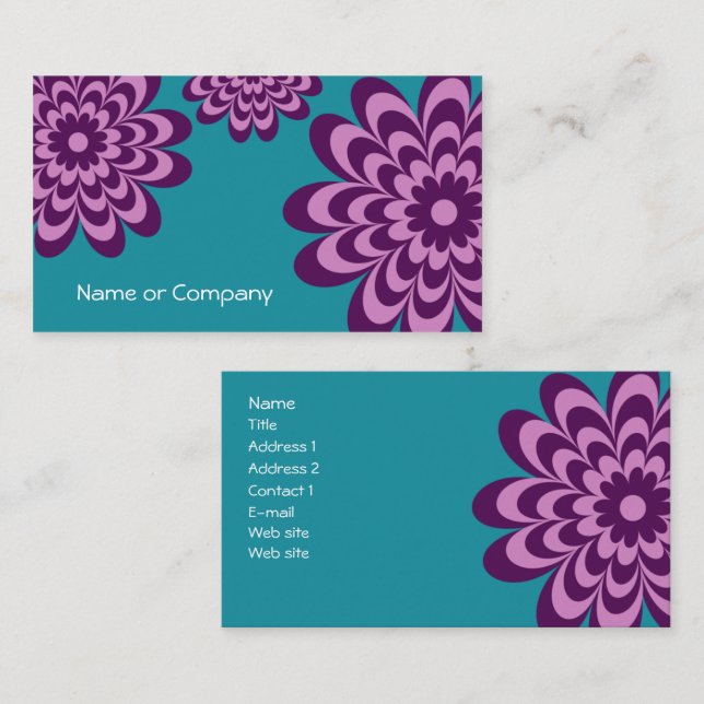 Modern Daisy Business Card or Networking Card (Front/Back)