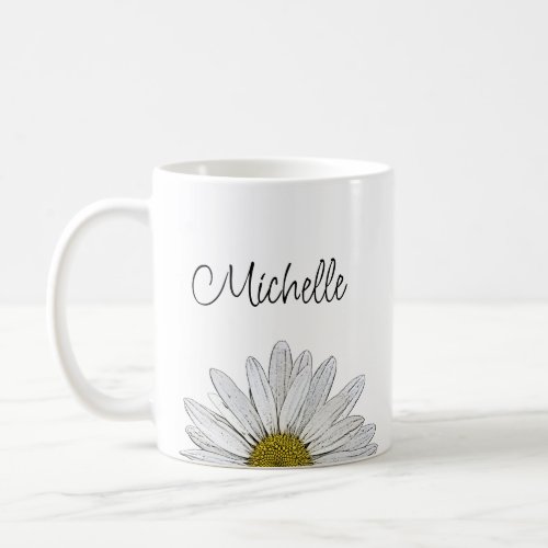 Modern Daisy Elegant Floral  Coffee Mug