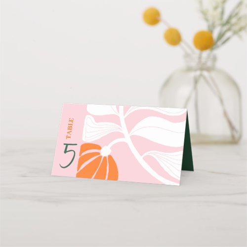 Modern daisy flower pink mix  match wedding place card