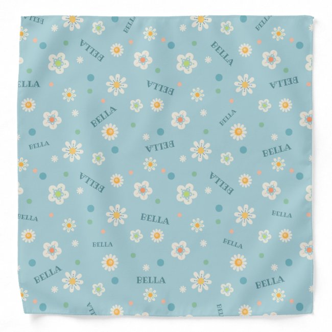 Modern Daisy Flowers | Personalized Dog Bandana