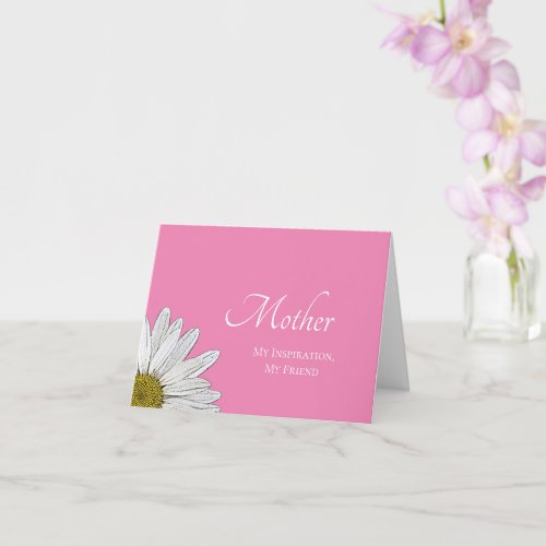 Modern Daisy Mothers Day Simple Pink Card