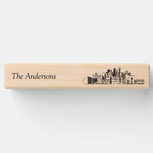 Modern Dallas Wedding Guestbook Lawn Game Topple Tower (Front)