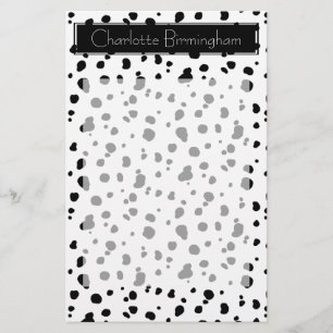 Modern Dalmatian Print & Name Stationery