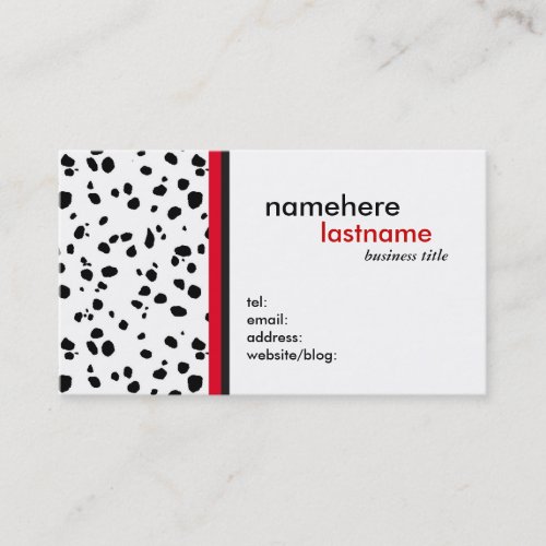 Modern Dalmation Design Business Card