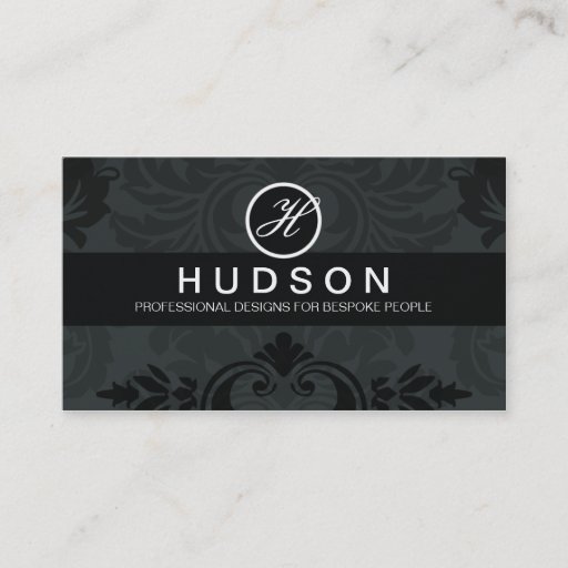 Customizable Modern Damask Company Business Card 01 - Stylish