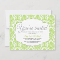 Regal Green Scroll Invitation