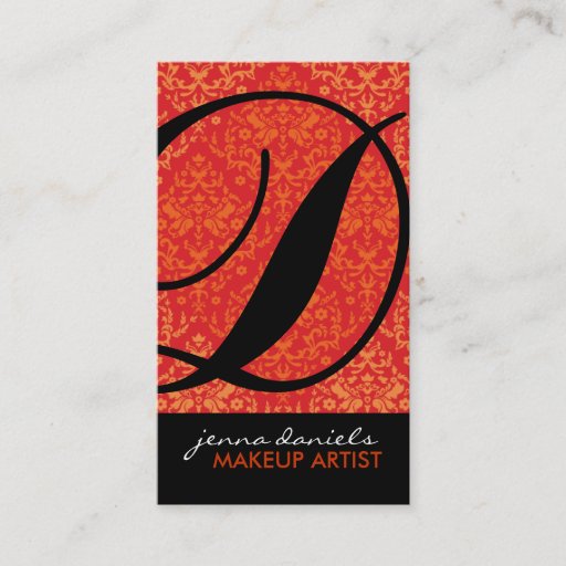 Customizable Modern Damask Monogram Business Cards