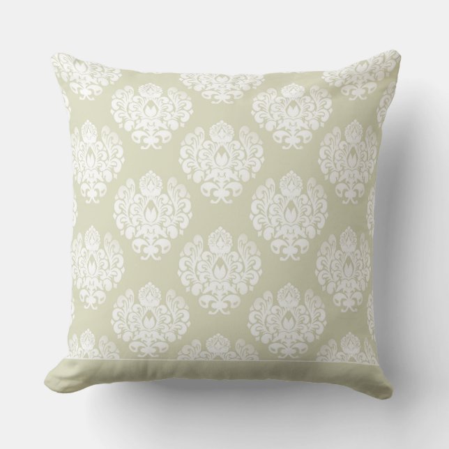Modern Damask Pattern Pillow Tan Color CH9 (Front)