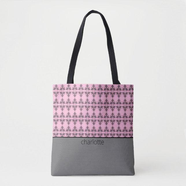 Modern Damask Pattern Tote Bag (Front)