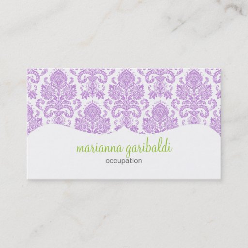 Customizable Modern Damask Purple Personalized Business Card Template
