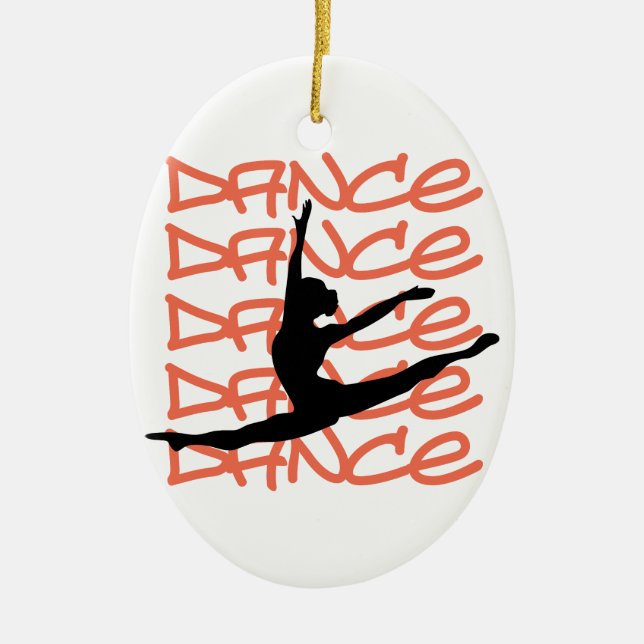 Modern Dance Ceramic Ornament (Front)