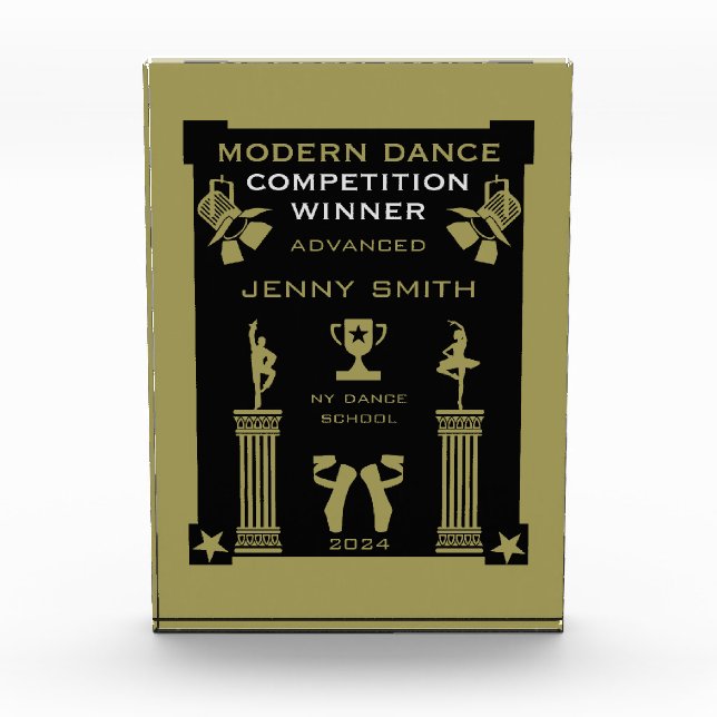  Modern Dance Competition Winner Acrylic Award (Front)