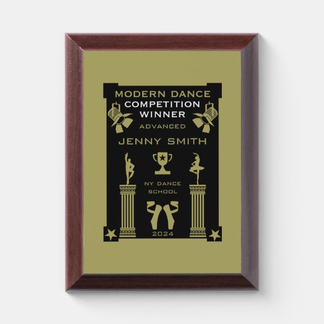  Modern Dance Competition Winner Award Plaque (Vertical)