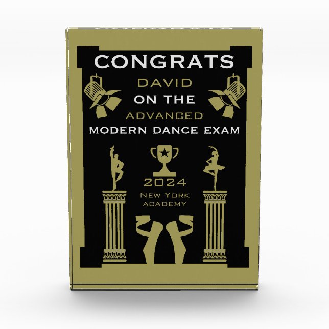  Modern Dance Congratulations Acrylic Award (Front)