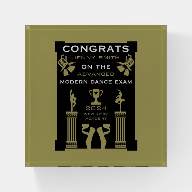  Modern Dance Congratulations Paperweight (Front)
