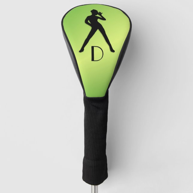 Modern Dance Green Initial Golf Head Cover (Front)