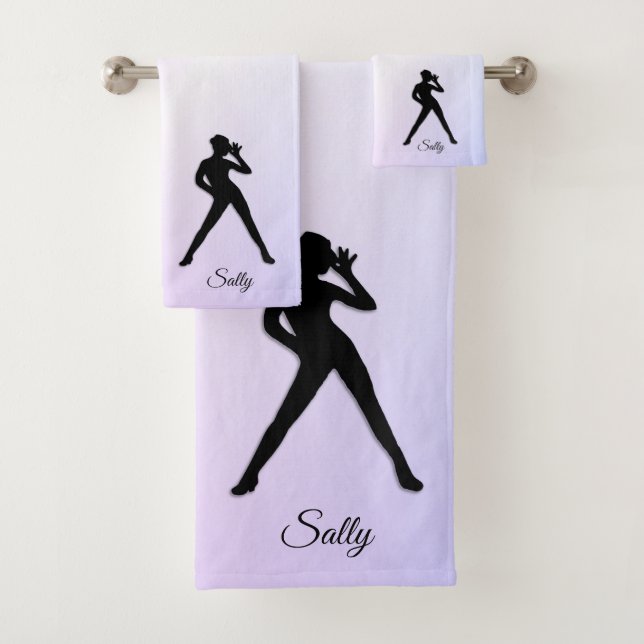 Modern Dance Pastel Purple Bath Towel Set (Insitu)