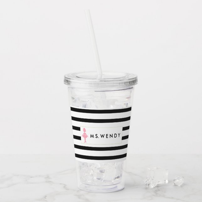 Modern Dance Teacher Personalized Acrylic Tumbler (Front Ice)