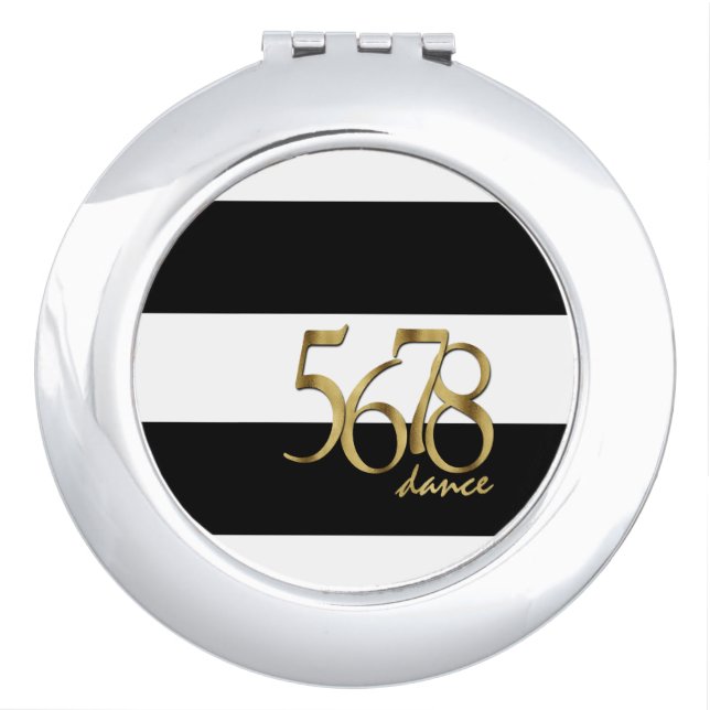 Modern Dance Tempo and Stripes Compact Mirror (Front)