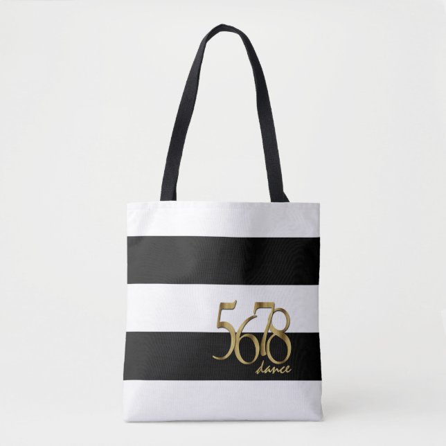 Modern Dance Tempo Count on Stripes Pattern Tote Bag (Front)