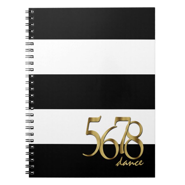 Modern Dance Tempo on Stripes Pattern Notebook (Front)