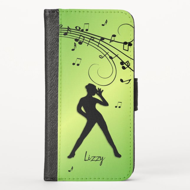 Modern Dance with Name iPhone Wallet Case (Front)