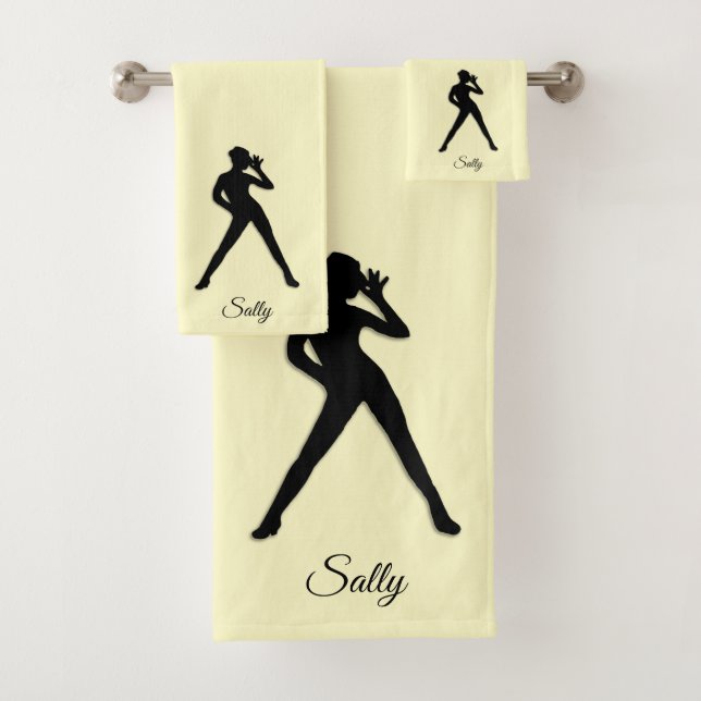 Modern Dance Yellow Bath Towel Set (Insitu)