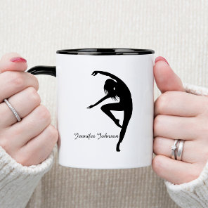 Modern Dancer Silhouette Dance Two-Tone Coffee Mug