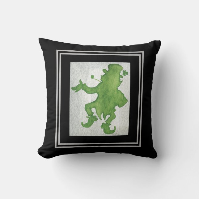 Modern Dancing Leprechaun St. Patrick's Day Throw Pillow (Front)