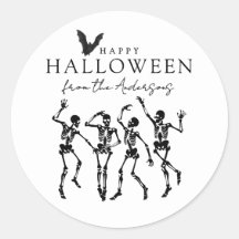 Modern Dancing Skeletons Happy Halloween