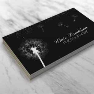 Modern Dandelion Blowing Photographer Photography Business Card