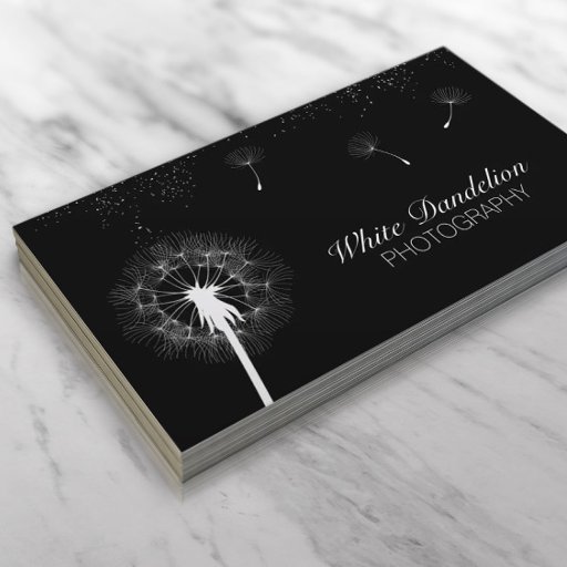 Customizable Modern Dandelion Photography Business Cards