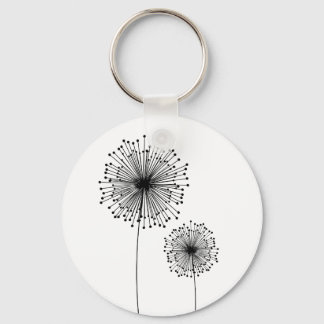 Modern Dandelion Flower CUSTOM COLOR Keychain