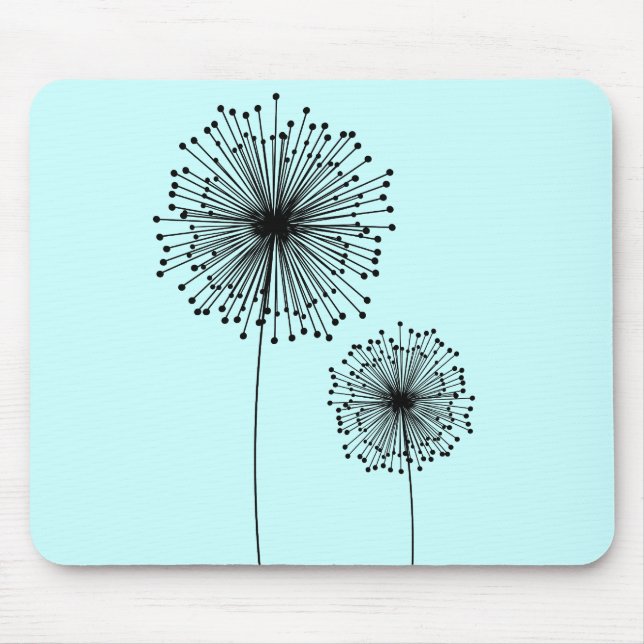 Modern Dandelion Flower CUSTOM COLOR Mousepad (Front)