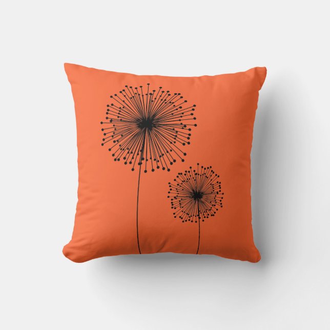 Modern Dandelion Flower CUSTOM COLOR  Pillows (Front)