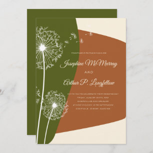 Modern Dandelion Wedding Invitation