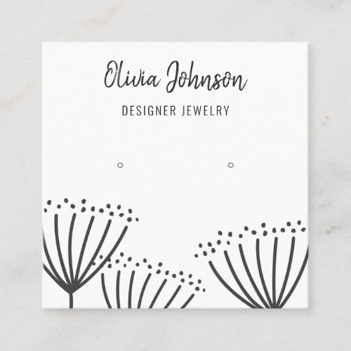 Modern Dandelions Jewelry Earring Display Square Business Card