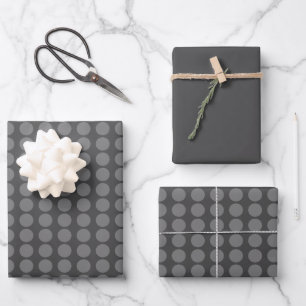 Modern Dark And Light Gray Minimalist Dot Wrapping Paper Sheets